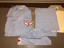 Rare 1960s NOS Vintage American Red Cross Volunteer Nurse Dress Set Womens 50 s
