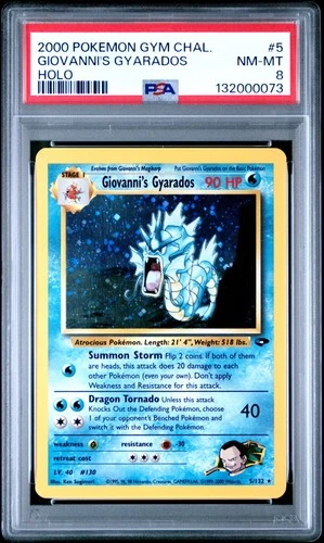 2000 POKEMON GYM CHALLENGE HOLO #5 GIOVANNI'S GYARADOS PSA 8