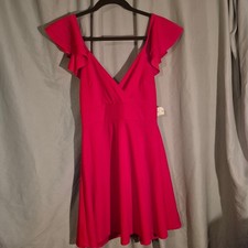 Red High Mini Dress Sleeveless Cocktail Party Style DYDK5572-IGR S