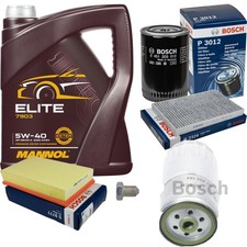 BOSCH Inspektionspaket 5L MANNOL ELITE 5W-40 für Audi A6 4A C4 1.9 TDI