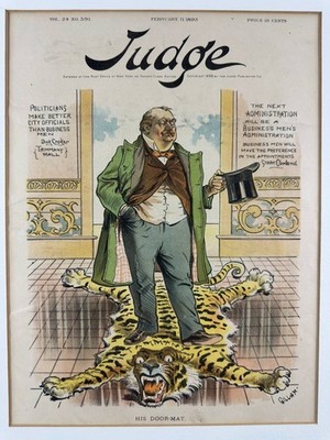 Judge Magazine Feb 11 1893 Vol 24 No 591 His Door-Mat Original Cover Gillam