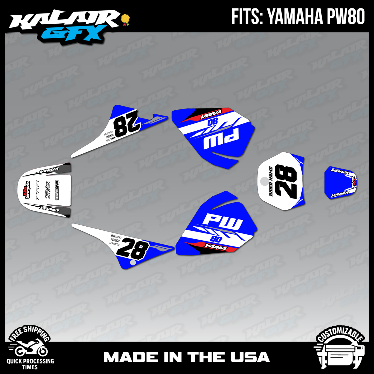 Graphics Kit for Yamaha PW80 (1990-2023) PW-80 PW 80 Factory
