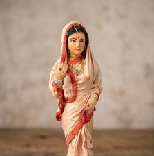Vintage Indian Woman Sari Doll Hand Painted Face Souvenir