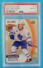 2023-24 Matthew Knies Upper Deck Allure Orange Slice #133 Rookie RC PSA 10 GEM