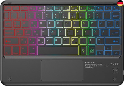 KBCASE Bluetooth Tastatur mit Touchpad,Wireless Bluetooth Keyboard Lightweight
