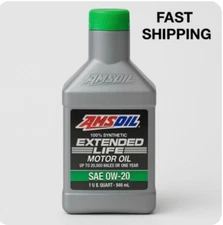 Motor Oil , brand Amsoil,  100%  Synthetic, SAE OW-20, 1 US, QUART - 946 mL