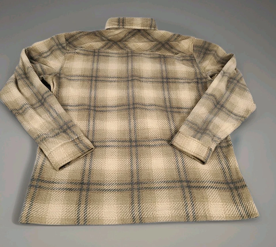 Quiksilver x «Surf Days» флисовая верхняя юбка коричневый и синий клетку паттен мужской L  - Изображение 2 из 4