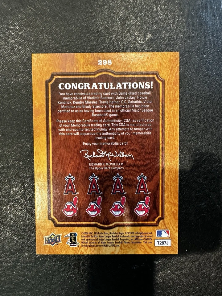 Camiseta UD Ballpark Collection 2008 8 jugadores GW: Angels/Indians Vlad, CC, Hafner Foto 4 de 4