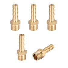 Brass Barb Hose Fittings Connector Adapter 6mm Barbed x G1/8 Male Pipe 5pcs