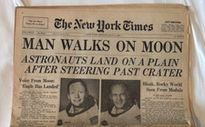 NEW YORK TIMES MAN WALKS ON MOON City Edition...