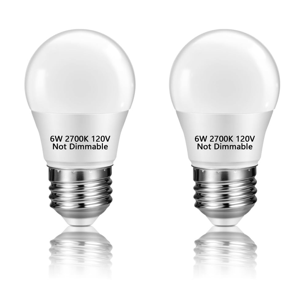 NETEHA 2 Pack A15 6W 120V E26 Base Small LED 2 Pack, 2700k Warm White