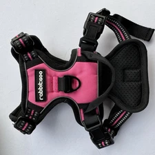 Rabbitgoo Dog Harness No-Pull Adjustable w/ Handle New Black & Pink Small EUC