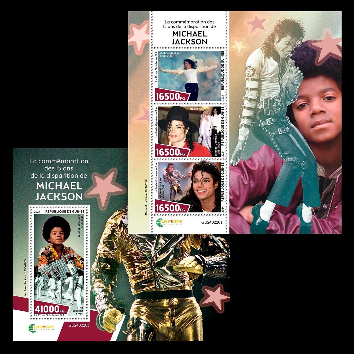 Michael Jackson 15th Memorial Anniversary MNH Stamps 2024 Guinea M