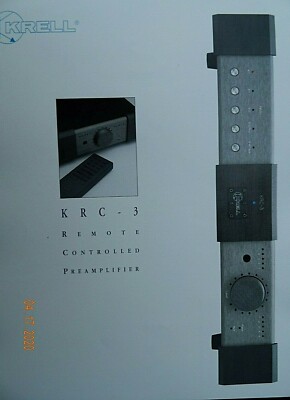 KRELL PROSPEKT (ENGLISCH ) 2 SEITEN,TECHNISCHE DATEN,KRC 3,REMOTE PREAMPLIFIER