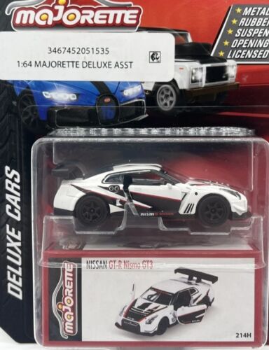 NEW Majorette Premium Deluxe Cars Nissan GT-R Nismo GT3 #214H White Diecast 1:64 - Picture 1 of 5