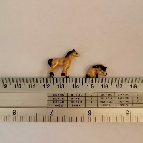 Juego de 2 estatuillas de terrario en miniatura para casa de muñecas marrón de animales salvajes de cerámica para caballos - Imagen 5 de 5