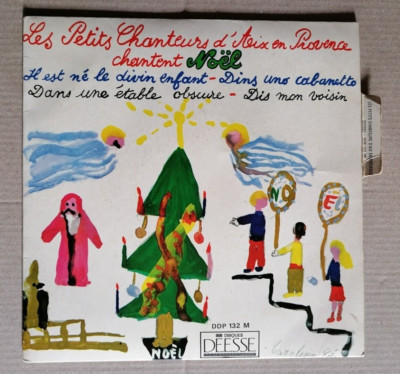LES PETIT CHANTEURS D'AIX EN PROVENCE Singent Noël 7'' EP Göttin DDP 132 biem
