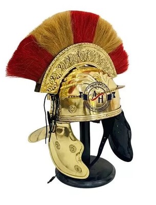 Steel & Brass Roman Centurion Historical Helmet Officer Armor Helmet Halloween