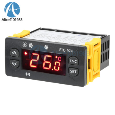ETC-974  DC12/24V AC110/220V LCD Digital Temperature Controller Smart Thermostat