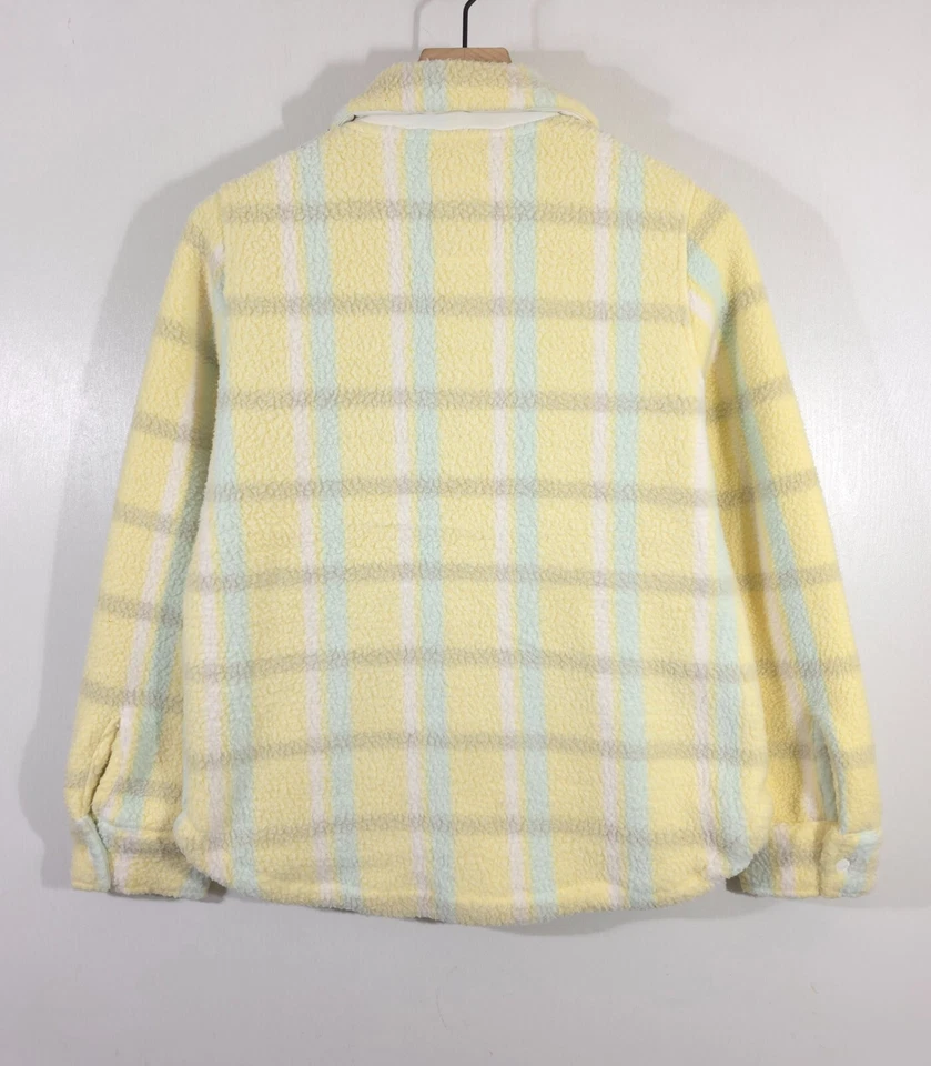 NWT Running Rabbit Fleece of Mind Pale Banana Plaid Shirt Jacket Size S - Image 2 of 4