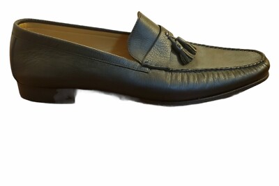 Nordstrom Shoes Mens Size 9.5 Black Leather Tassel Loafers Dress Wingtip Italy‎ EUC Vtg Nordstrom Men main image 4