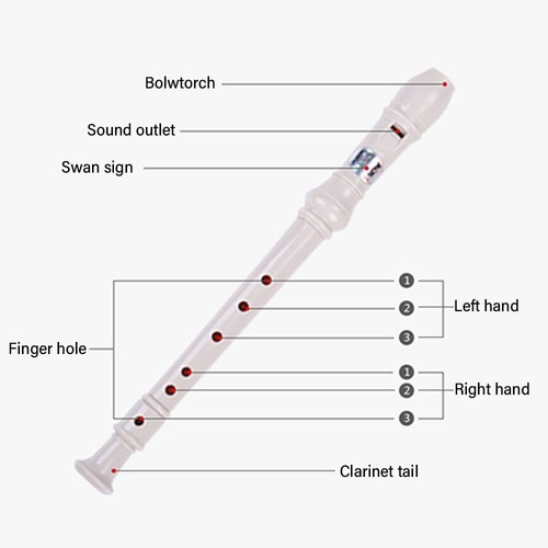 For Beginner 8 Holes Musical Instruments Clarinet Soprano Recorder Long Flute - Picture 10 of 19