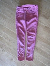 hudson mid rise skinny jeans womens pink denim made in USA SIZE 27