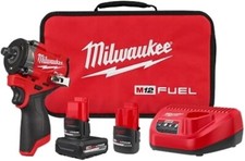 Milwaukee 2563-22 M12 FUEL 1/2" Stubby Impact Wrench Kit, 2 Batteries, Charger,