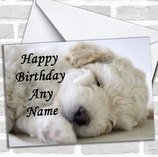 Gorgeous Bichon Frise Puppy Dog Asleep Personalised Birthday Card
