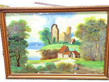 Antique 19th-century English reverse glass painting.