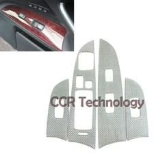 LHD Silver Real Carbon Fiber Door Switch Panel Trim Cover Fits 06-08 IS250 IS350