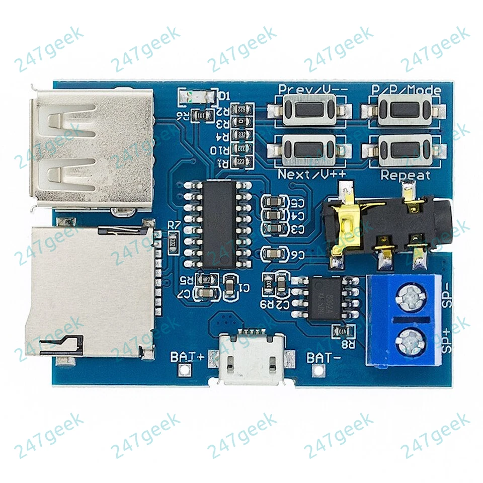 🇬🇧 MP3 player module 2W Amp Speaker Terminals uses USB or microSD (TFcard) UK - Image 2 of 4