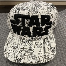 RARE Star Wars Hat Cap WHITE Black BB-8 Alien Snapback The Last Jedi NEW DISNEY