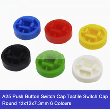 A25 Push Button Switch Cap Tactile Switch Cap Round 12x12x7.3mm 6 Colours
