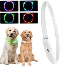 Rechargeable LED Dog Collar Light-up Flash Glow Pet Collar Micro USB Adjustable