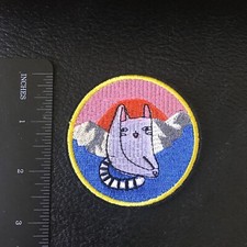 White Cat Showing Butt 2 3/4 Inches Iron On Embroidered Patch