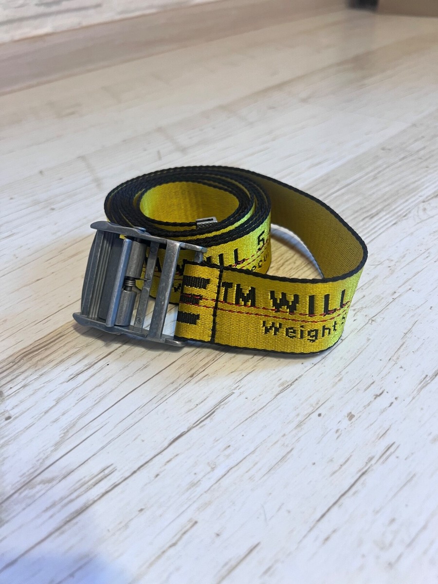 OFF-WHITE Men Yellow Black Industrial Logo Buckle Belt One Size | eBay