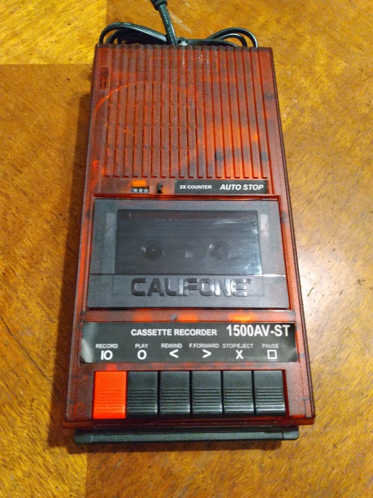 Vintage Califone Tape Player Cassette Recorder Translucent Red 1500AV-ST