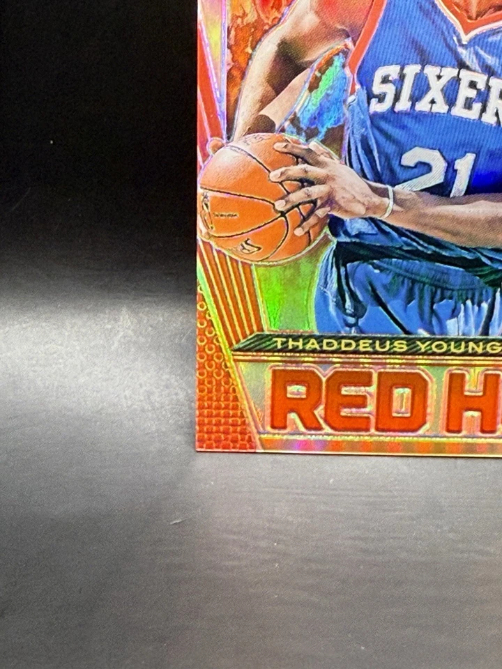 2013-14 Panini Select Red Hot Thaddeus Young 18/25 Holo Refractor NM Sixers RARE - Image 4 of 4