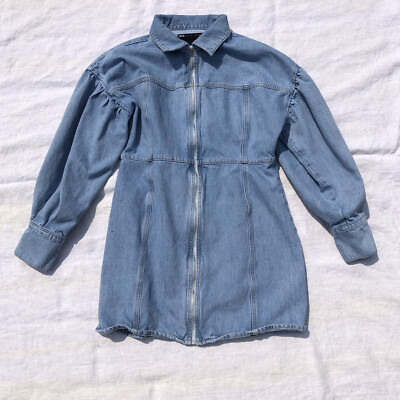 Asos Design Blue Denim Dress Zip-up Long Sleave size 12 | eBay Asos Design Blue Denim Dress Zip-up Long Sleave size 12 | eBay