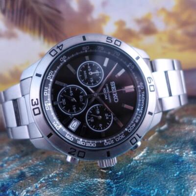 Sporty 6T63 00E0 Seiko 3 reg Chronograph Men's Quartz Date 45 mm