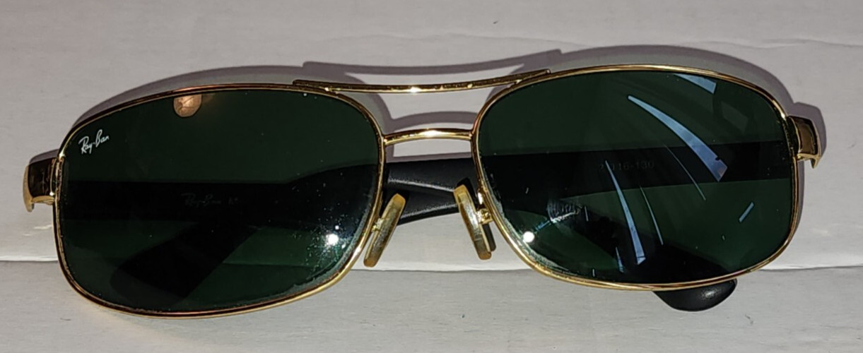 Ray-Ban Rectangular Aviator Sunglasses  -  BLACK … - image 3