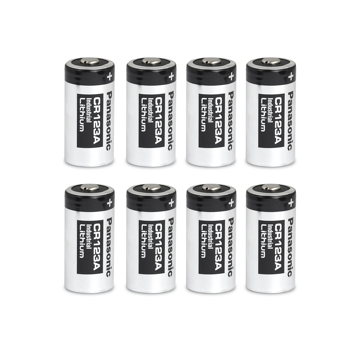 Panasonic CR123A 3V Industrial Lithium Batteries Silver/Black (8 