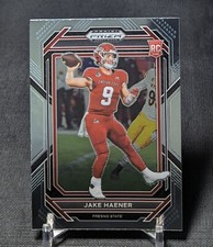 Jake Haener Rookie Card RC 2023 Prizm Draft Picks #109 Bulldogs/Saints. rookie card picture