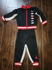 Nike Air Jordan Track Suit Black  Red Size 9 Months Baby Black/ White/ Red
