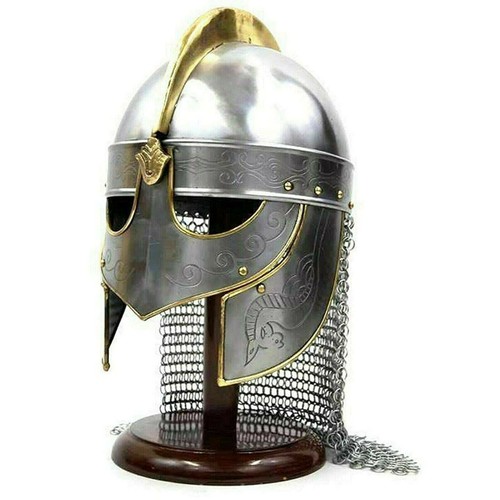 Historical Handcrafted Medieval Metal Knight Helmet Silver Finish For Adult