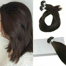 12A RUSSIAN 100g/100 STRAND PRE-BONDED KERATIN NAIL U TIPS HAIR 2 DARK BROWN