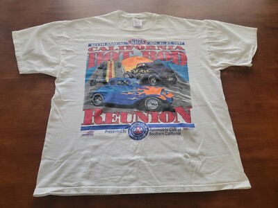 1997 California Hot Rod Reunion 6th Annual Drag Racing T-Shirt sz XL NHRA Vtg