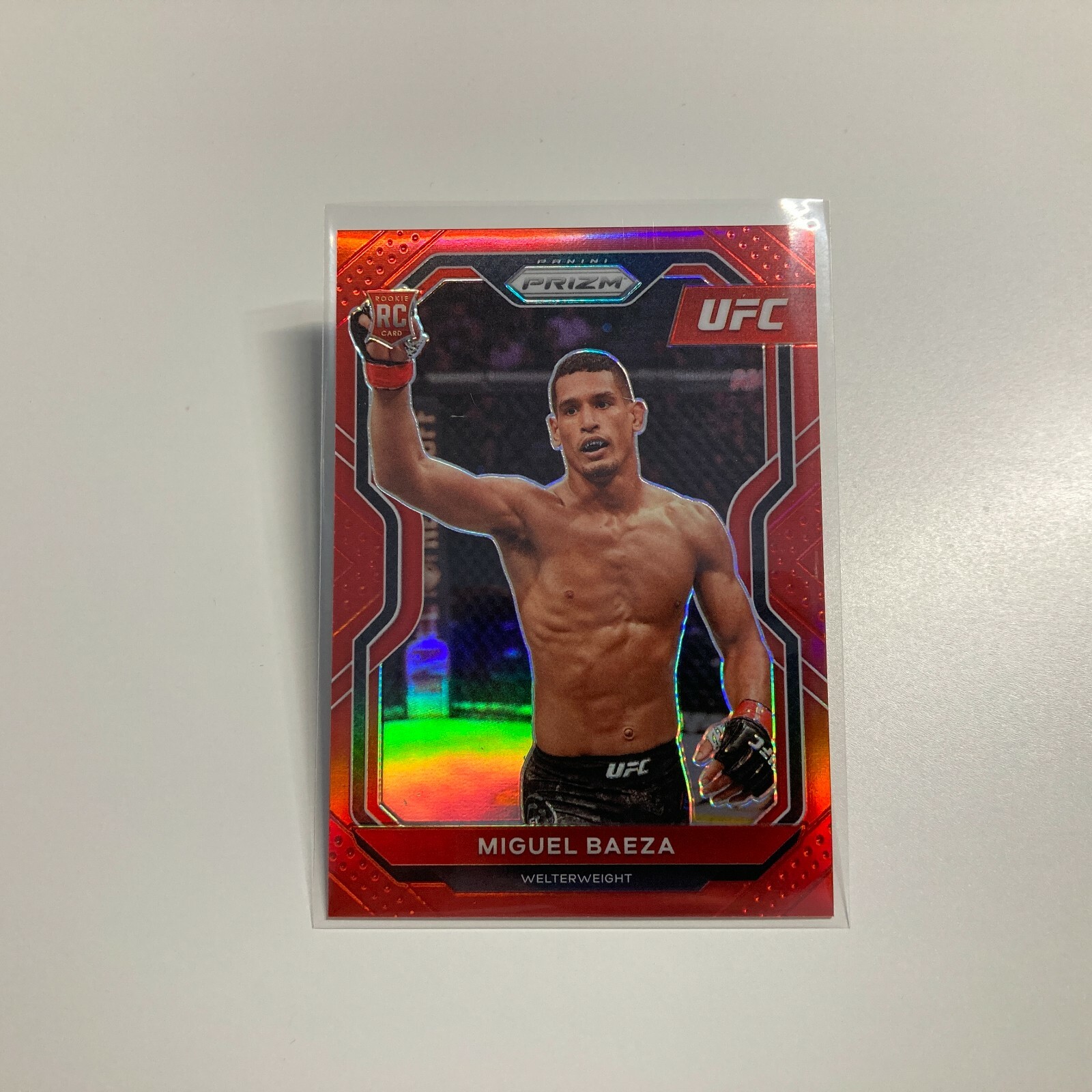 Miguel Baeza 2021 Panini Prizm UFC Red Refractor RC Rookie Card 5/275 #92