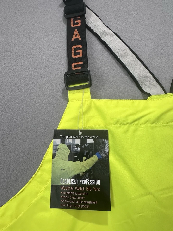 Grundens Gage Weather Watch Bib Size 5XL High Visibility Overall Pants Fishing - Image 3 of 4